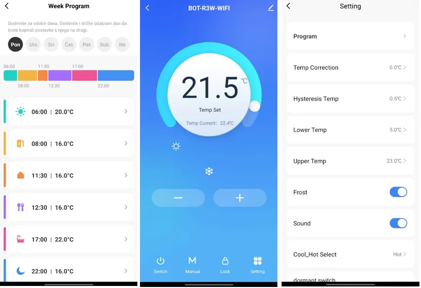 BOT-R3W-WIFI – SMART žičani termostat - detalj 3